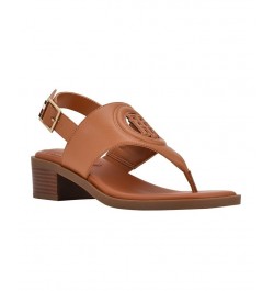 Women's Olaya Low Heeled Sandals Brown $47.17 Shoes