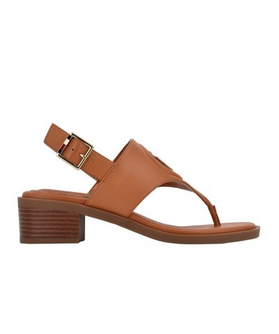 Women's Olaya Low Heeled Sandals Brown $47.17 Shoes