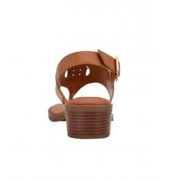 Women's Olaya Low Heeled Sandals Brown $47.17 Shoes