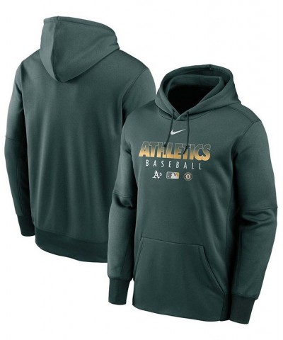 Men's Green Oakland Athletics Authentic Collection Therma Performance Pullover Hoodie $46.79 Sweatshirt