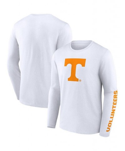 Men's Branded White Tennessee Volunteers Double Time 2-Hit Long Sleeve T-shirt $18.45 T-Shirts