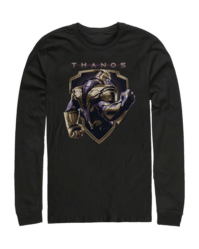 Marvel Men's Avengers Endgame Thanos Shield Strong Pose, Long Sleeve T-shirt Black $21.59 T-Shirts