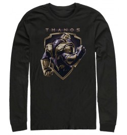 Marvel Men's Avengers Endgame Thanos Shield Strong Pose, Long Sleeve T-shirt Black $21.59 T-Shirts