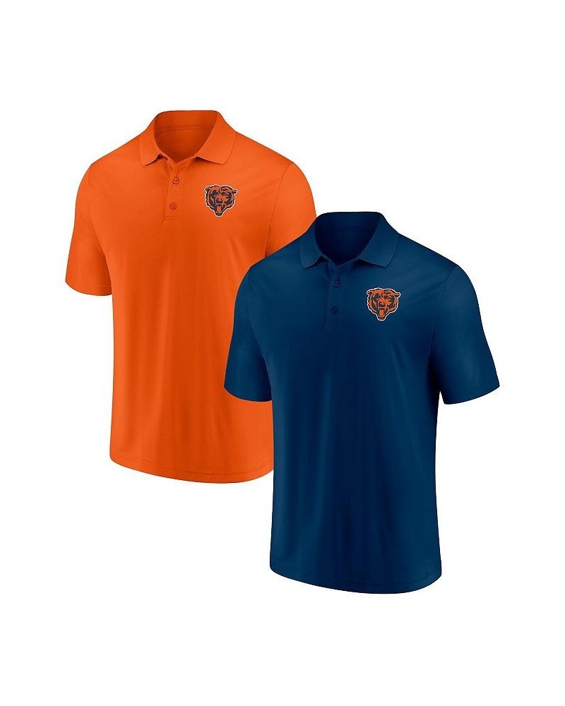 Men's Branded Navy and Orange Chicago Bears Home and Away 2-Pack Polo Shirt Set $43.19 Polo Shirts