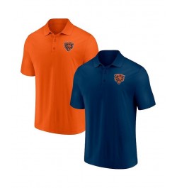 Men's Branded Navy and Orange Chicago Bears Home and Away 2-Pack Polo Shirt Set $43.19 Polo Shirts