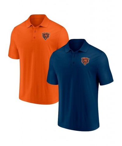 Men's Branded Navy and Orange Chicago Bears Home and Away 2-Pack Polo Shirt Set $43.19 Polo Shirts