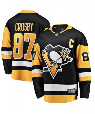 Men's Branded Sidney Crosby Black Pittsburgh Penguins Captain Patch Home Breakaway Jersey $64.75 Jersey