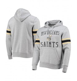 Men's '47 Heather Gray New Orleans Saints Double Block Throwback Pullover Hoodie $28.70 Sweatshirt