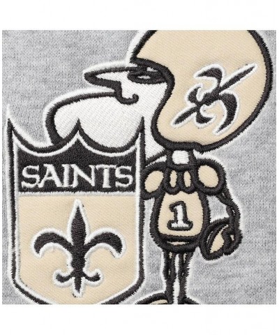 Men's '47 Heather Gray New Orleans Saints Double Block Throwback Pullover Hoodie $28.70 Sweatshirt