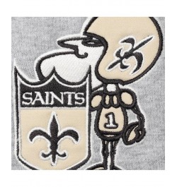 Men's '47 Heather Gray New Orleans Saints Double Block Throwback Pullover Hoodie $28.70 Sweatshirt