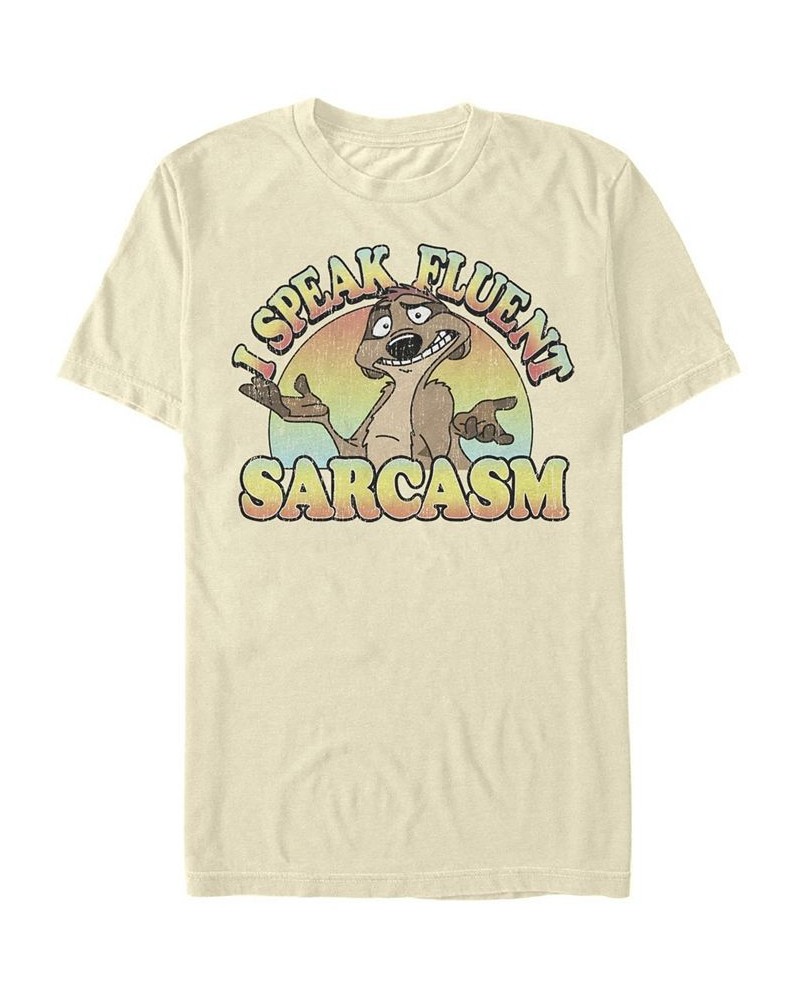 Men's Sarcasm Short Sleeve Crew T-shirt Tan/Beige $19.24 T-Shirts