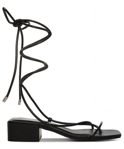 Sorrin Ankle-Tie Block-Heel Sandals Black $34.81 Shoes