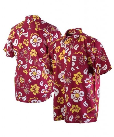 Men's Red Arizona State Sun Devils Floral Button-Up Shirt $28.00 Shirts