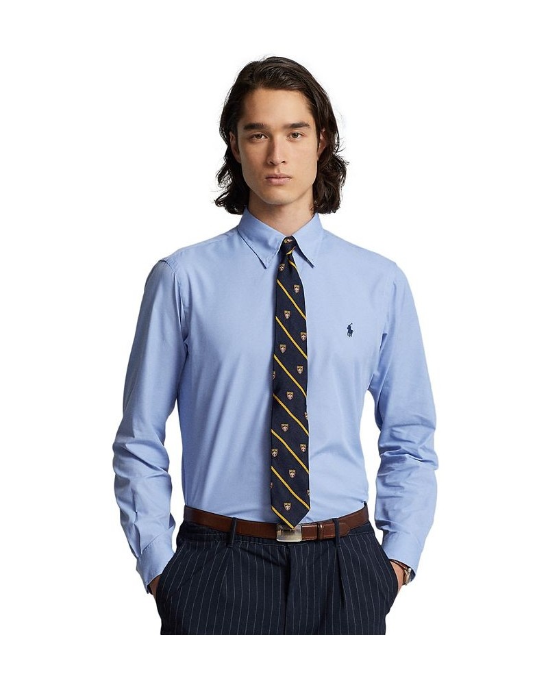 Men's Classic-Fit Performance Twill Shirt Blue $50.32 Shirts