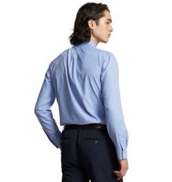 Men's Classic-Fit Performance Twill Shirt Blue $50.32 Shirts