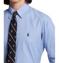 Men's Classic-Fit Performance Twill Shirt Blue $50.32 Shirts