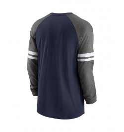 Men's College Navy, Charcoal Seattle Seahawks Performance Raglan Long Sleeve T-shirt $22.44 T-Shirts