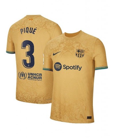 Men's Gerard Pique Gold Barcelona 2022/23 Away Authentic Player Jersey $64.50 Jersey