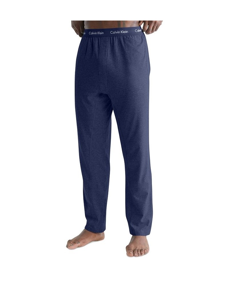 Men's Stretch Logo Waistband Sleep Pants Blue $17.37 Pajama