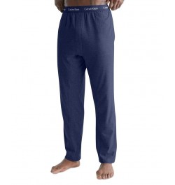 Men's Stretch Logo Waistband Sleep Pants Blue $17.37 Pajama