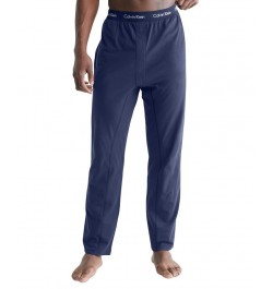 Men's Stretch Logo Waistband Sleep Pants Blue $17.37 Pajama