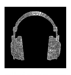 Men's Word Art Hoodie - Headphones - 63 Genres of Music Gray $35.39 Sweatshirt