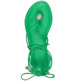 Women's Amille Tie-Up Flat Sandals Green $28.50 Shoes