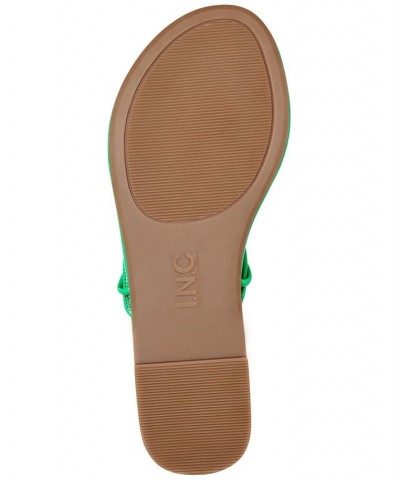 Women's Amille Tie-Up Flat Sandals Green $28.50 Shoes