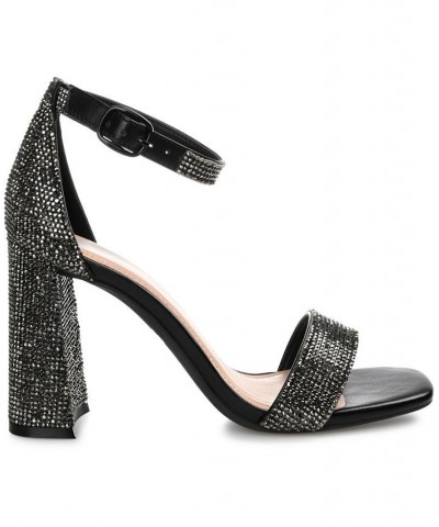 Women's Idda Rhinestone Sandals Black $44.40 Shoes