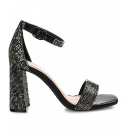 Women's Idda Rhinestone Sandals Black $44.40 Shoes