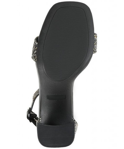 Women's Idda Rhinestone Sandals Black $44.40 Shoes