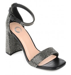 Women's Idda Rhinestone Sandals Black $44.40 Shoes