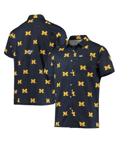 Men's Navy Michigan Wolverines Super Slack Tide Omni-Shade Button-Up Shirt $33.00 Shirts