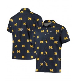 Men's Navy Michigan Wolverines Super Slack Tide Omni-Shade Button-Up Shirt $33.00 Shirts