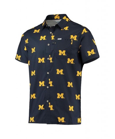 Men's Navy Michigan Wolverines Super Slack Tide Omni-Shade Button-Up Shirt $33.00 Shirts