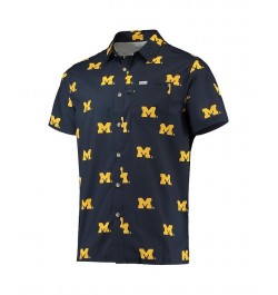 Men's Navy Michigan Wolverines Super Slack Tide Omni-Shade Button-Up Shirt $33.00 Shirts