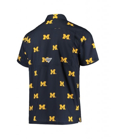 Men's Navy Michigan Wolverines Super Slack Tide Omni-Shade Button-Up Shirt $33.00 Shirts