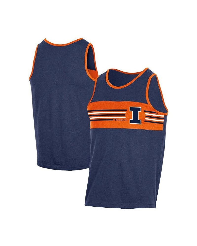 Men's Navy Illinois Fighting Illini Colorblock Tank Top $17.84 T-Shirts