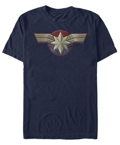 Captain Marvel Men's Uniform Costume Short Sleeve T-Shirt Blue $16.10 T-Shirts