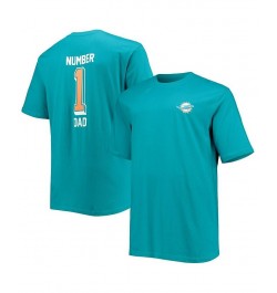 Men's Branded Aqua Miami Dolphins Big and Tall 1 Dad 2-Hit T-shirt $18.24 T-Shirts