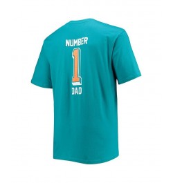 Men's Branded Aqua Miami Dolphins Big and Tall 1 Dad 2-Hit T-shirt $18.24 T-Shirts