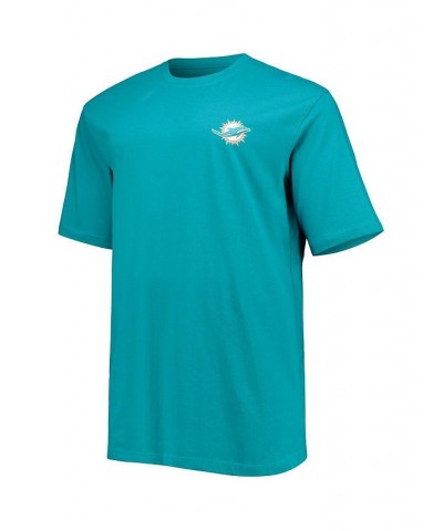 Men's Branded Aqua Miami Dolphins Big and Tall 1 Dad 2-Hit T-shirt $18.24 T-Shirts