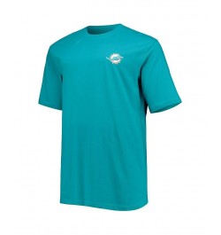 Men's Branded Aqua Miami Dolphins Big and Tall 1 Dad 2-Hit T-shirt $18.24 T-Shirts