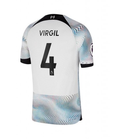 Men's Virgil Van Dijk White Liverpool 2022/23 Away Vapor Match Authentic Player Jersey $83.85 Jersey