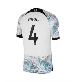 Men's Virgil Van Dijk White Liverpool 2022/23 Away Vapor Match Authentic Player Jersey $83.85 Jersey