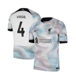 Men's Virgil Van Dijk White Liverpool 2022/23 Away Vapor Match Authentic Player Jersey $83.85 Jersey