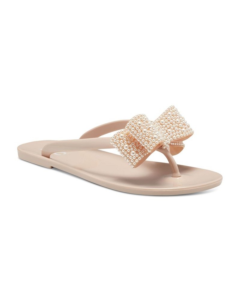 Madena Bow Jelly Sandals Tan/Beige $21.29 Shoes