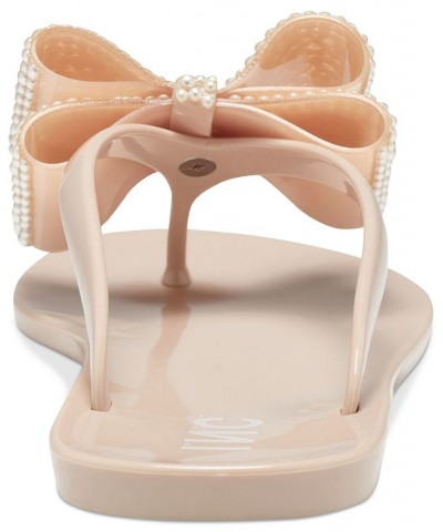 Madena Bow Jelly Sandals Tan/Beige $21.29 Shoes