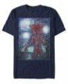 Stranger Things Men's Demogorgon Starry Night Style Poster Short Sleeve T-Shirt Blue $14.00 T-Shirts