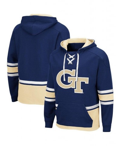 Men's Navy GA Tech Yellow Jackets Lace Up 3.0 Pullover Hoodie $23.20 Sweatshirt